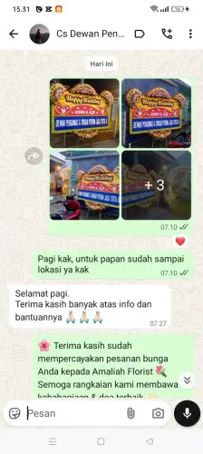 Testimonial Papan Bunga Pernikahan cigondewah hilir