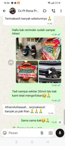 Testimonial Papan Bunga cigondewah hilir